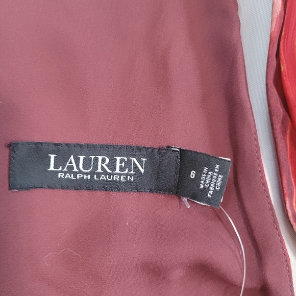 Lauren Ralph Lauren NWT Geo Striped Georgette Halter Gown Maxi Dress Size 6 - Picture 11 of 16